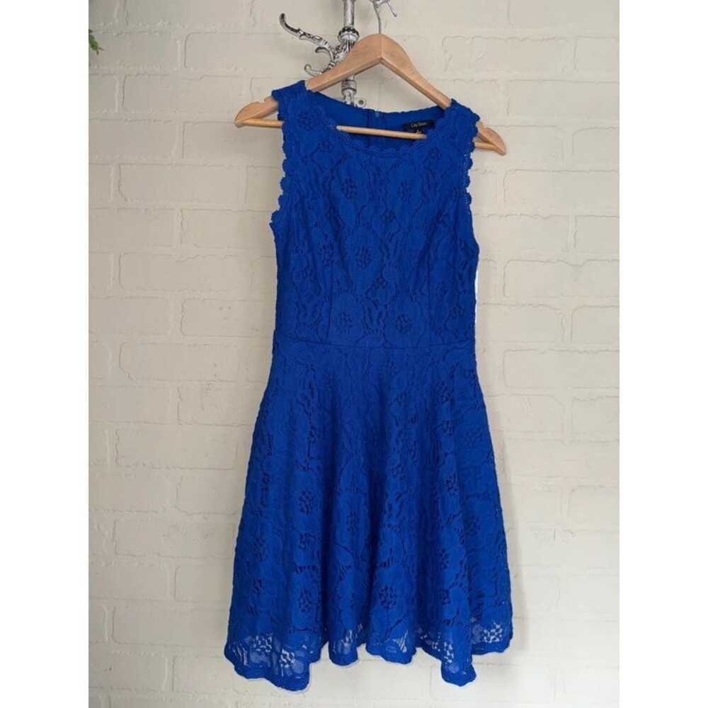 City Studio dress blue lace new